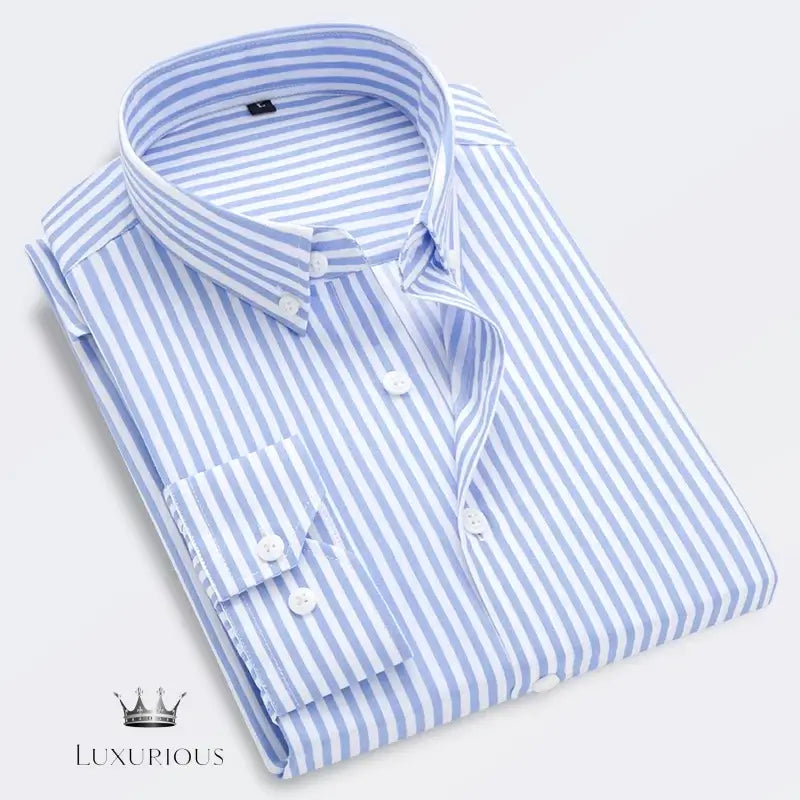Men's Striped Long Sleeve Shirt - Slim Fit men's dress shirt Luxurious Weddings