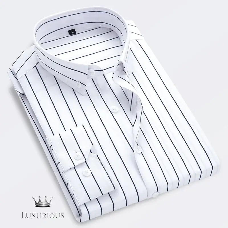 Men's Striped Long Sleeve Shirt - Slim Fit men's dress shirt Luxurious Weddings