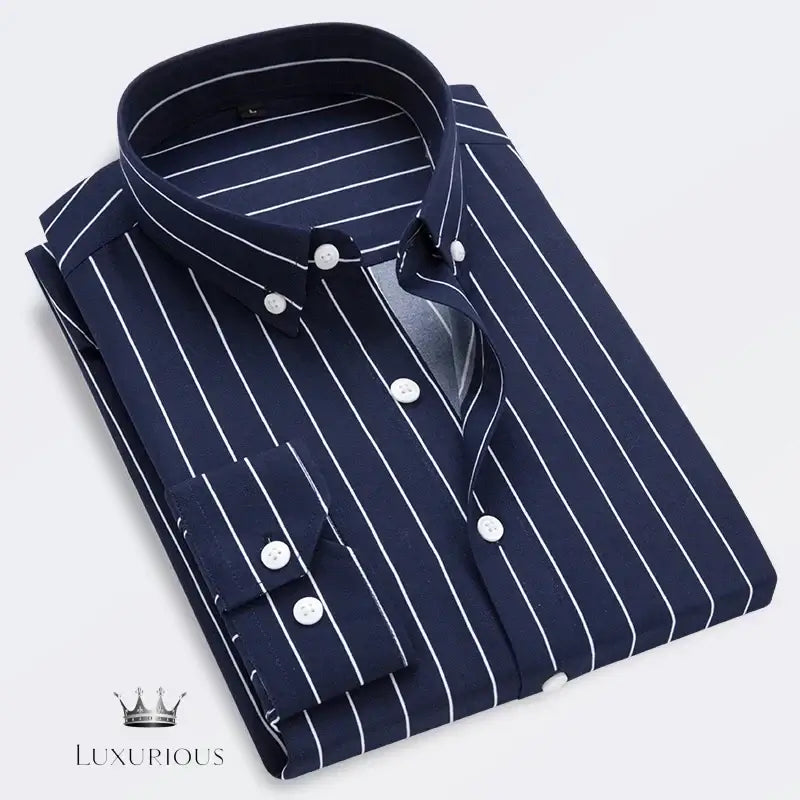 Men's Striped Long Sleeve Shirt - Slim Fit men's dress shirt Luxurious Weddings