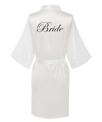 New Bride Bridesmaid Robe With White Black Letters Mother Bridal Robes Luxurious Weddings