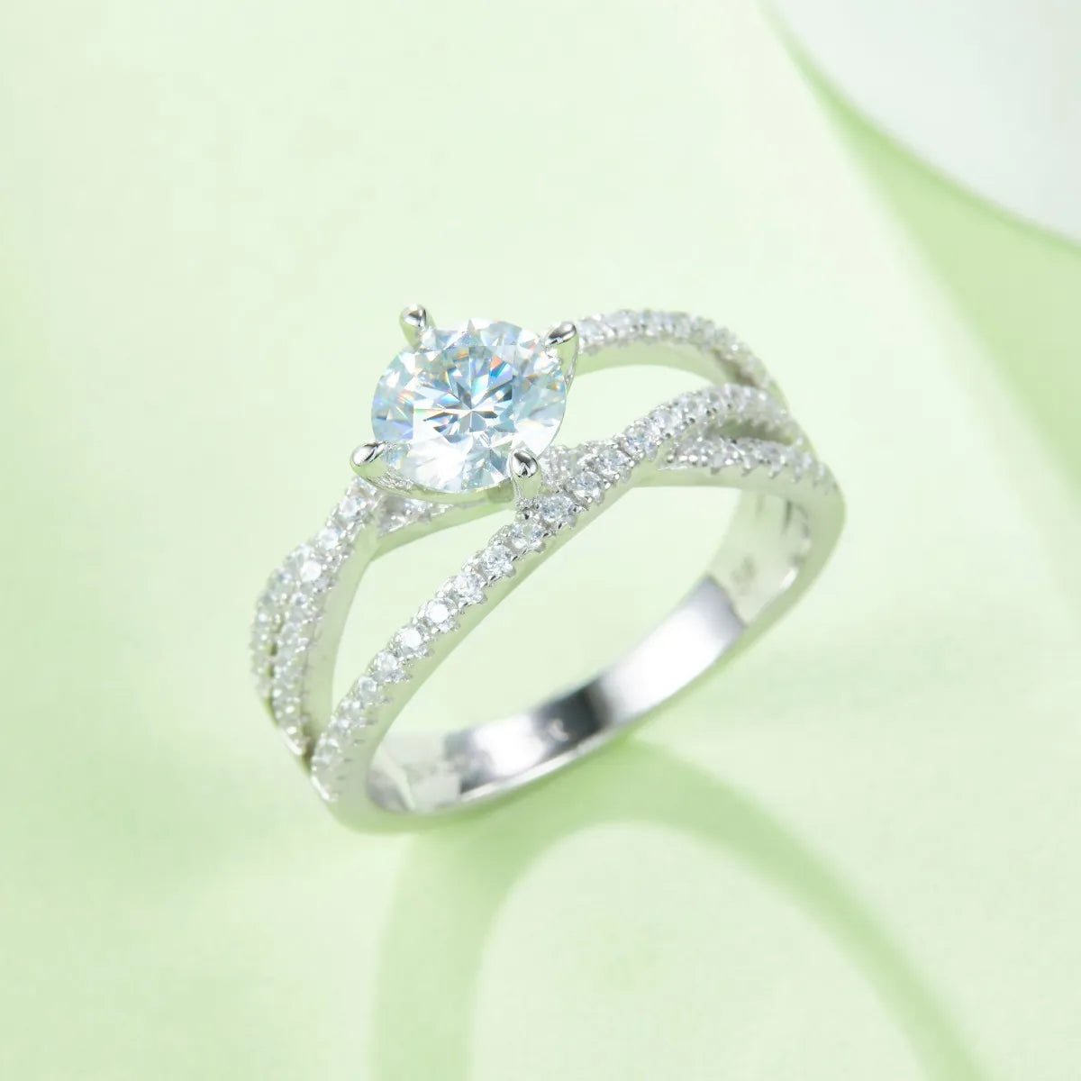 1 Carat Moissanite 925 Sterling Silver Ring Luxurious Weddings