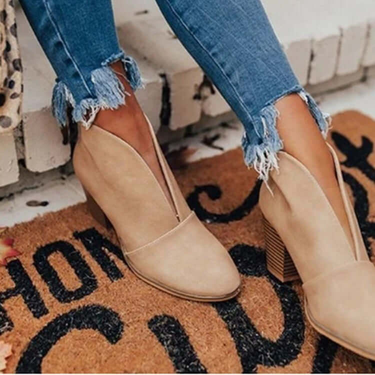 Point Toe Chunky Heeled Ankle Boots boots Luxurious Weddings