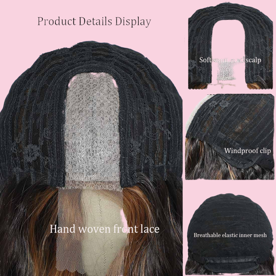 Small Lace Front Wig Headsets with Intermediate Color Lace Front Wig Luxurious Weddings