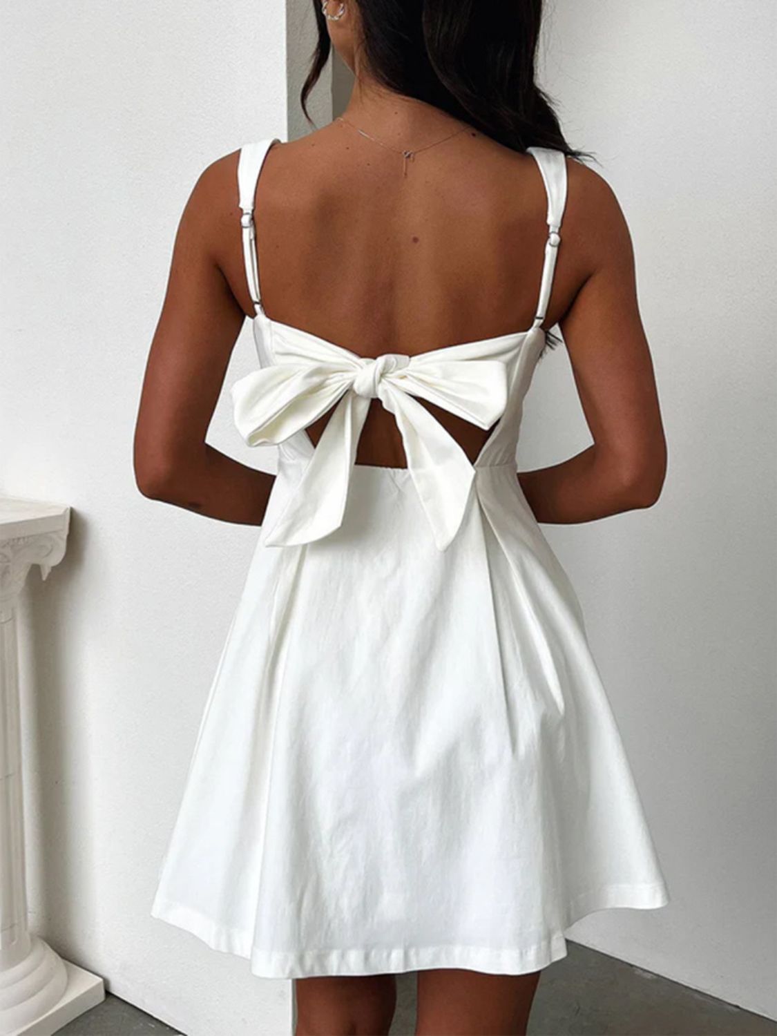 Devine Bow Back Square Neck Mini Dress Mini dress Luxurious Weddings