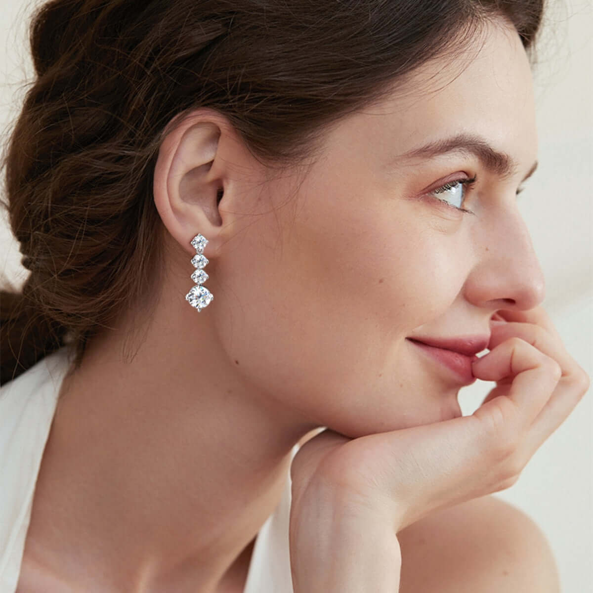 4 Carat Moissanite 925 Sterling Silver Earrings Earrings Luxurious Weddings