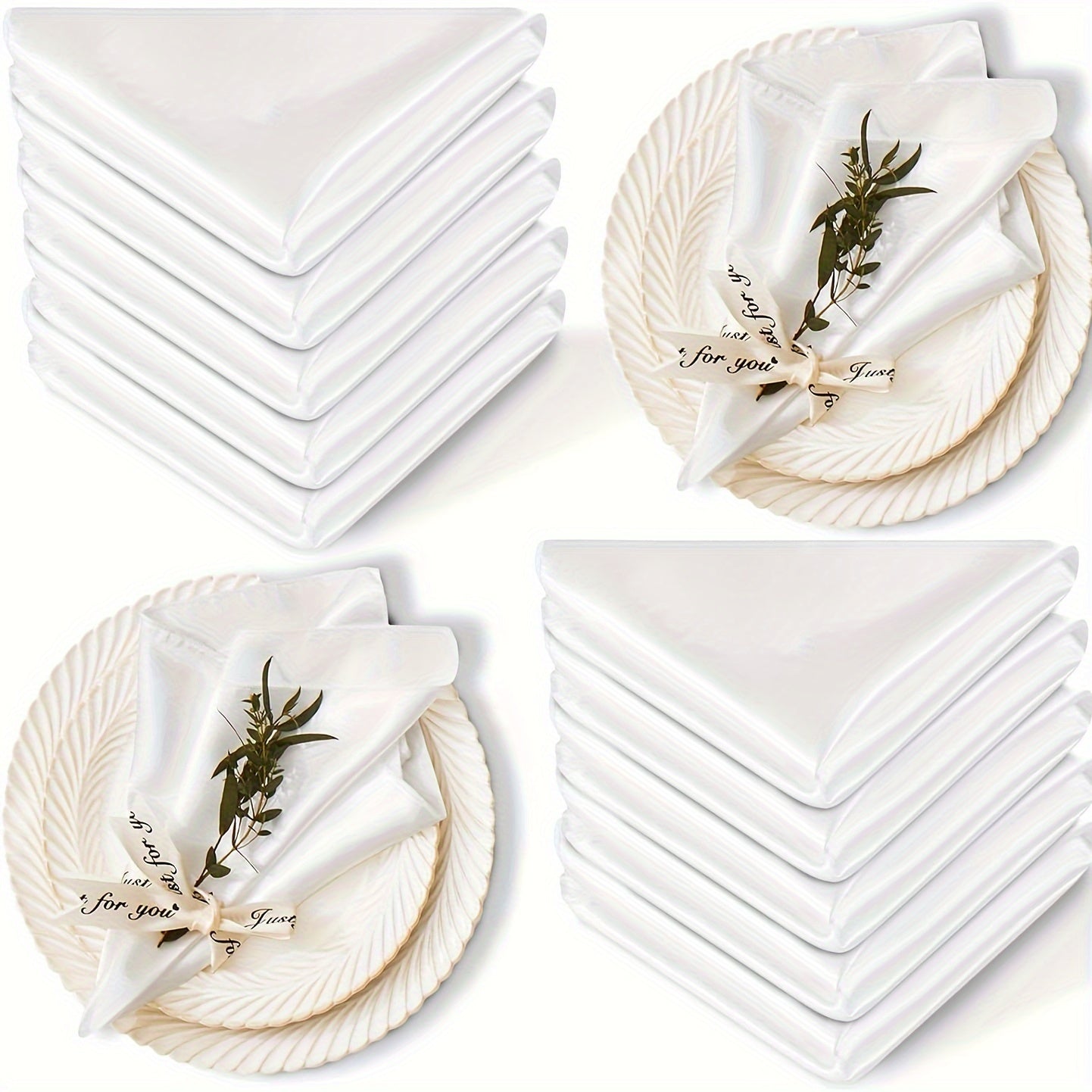 Coloured Satin Napkins - Set of 10 Napkins Luxurious Weddings