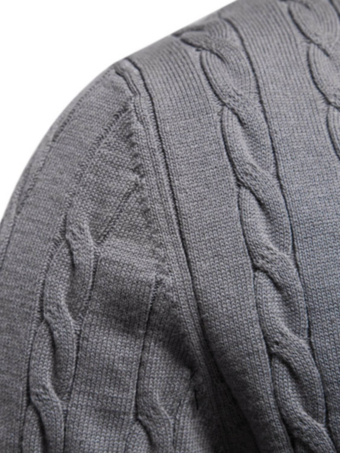 Men's Cable-Knit Round Neck Long Sleeve Sweater Sweatshirts Luxurious Weddings