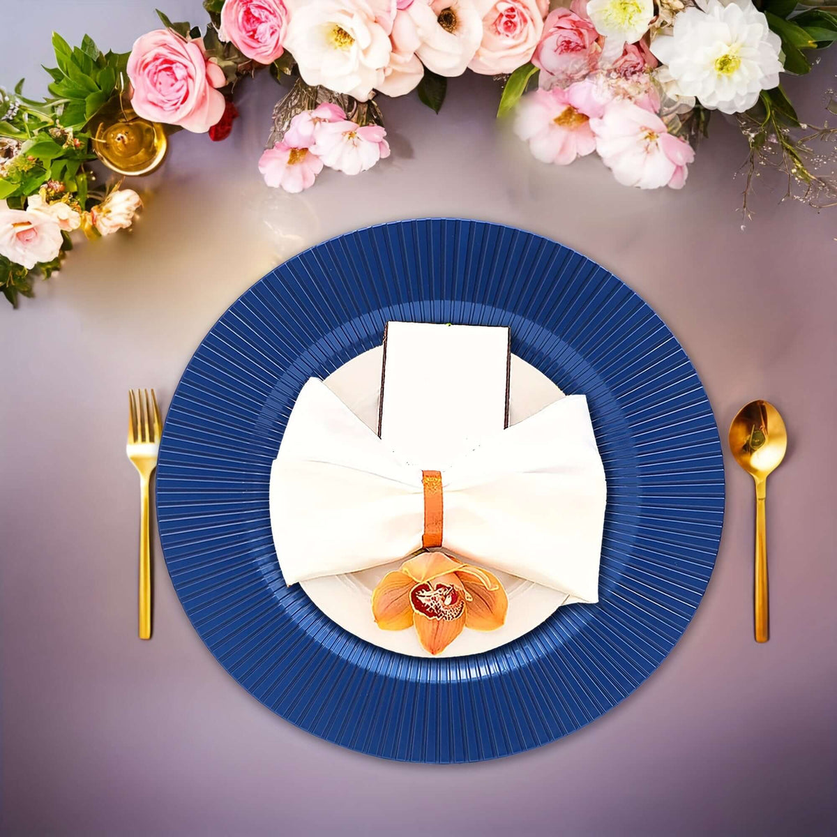 Elegant Blue Reef Charger Plates - 38 pcs Set tableware Luxurious Weddings