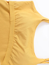 Scoop Neck Cropped Cami with Chest Pads Singlet Luxurious Weddings