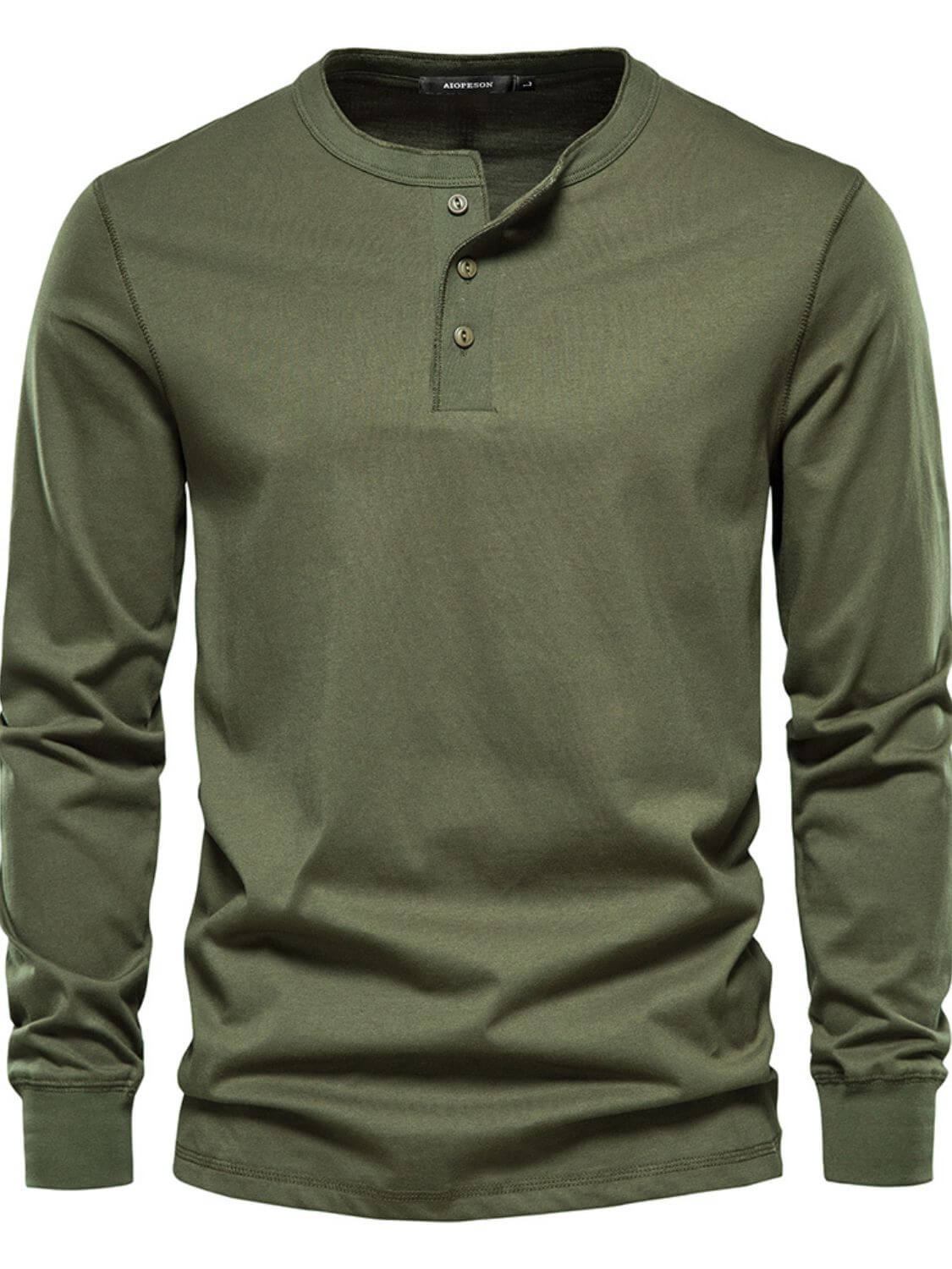 Men's Full Size Quarter Button Round Neck Long Sleeve T-Shirt Plus Size Men’s shirts Luxurious Weddings