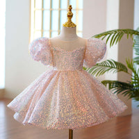 Girls Piano Performance Sequin Princess Dress kids dress Luxurious Weddings