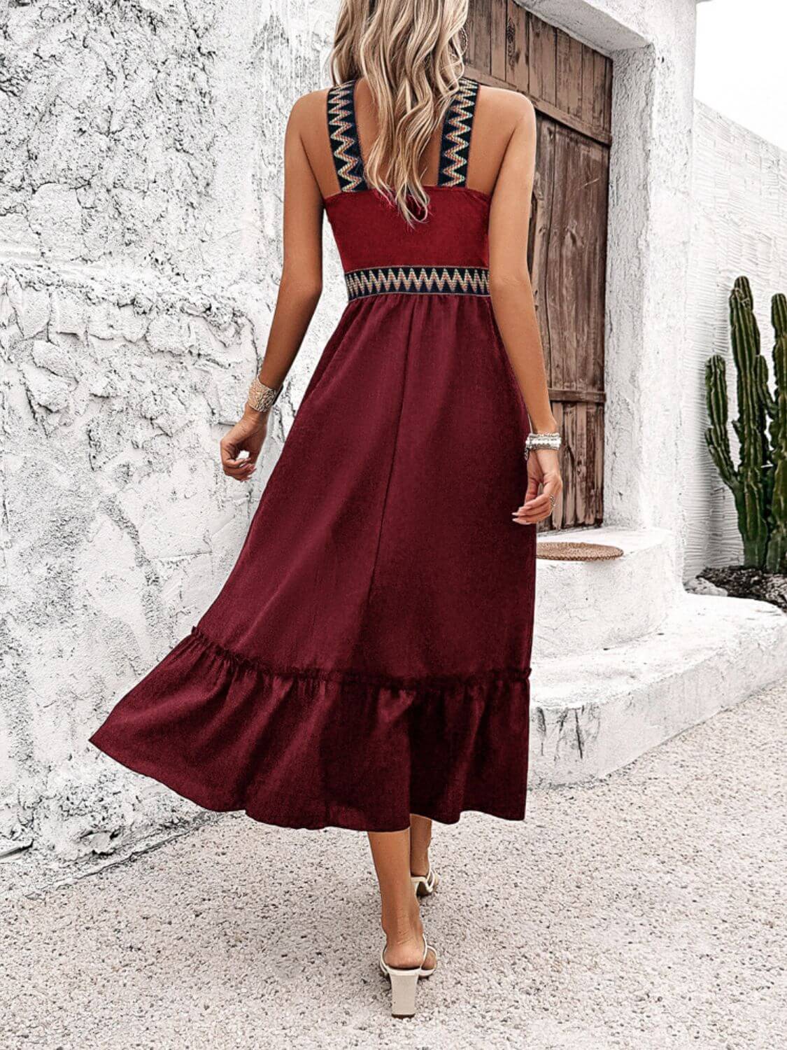 Devine Ruffled Slit Sleeveless Midi Dress Midi dresses Luxurious Weddings