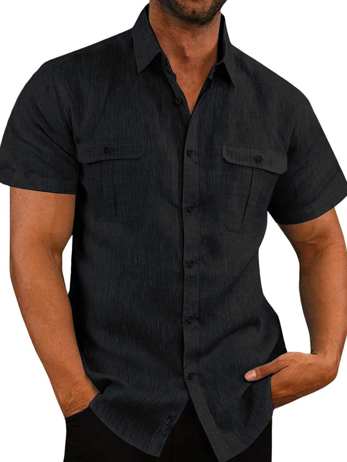 Men's Plus Size Collared Neck Short Sleeve Shirt Men’s shirts Luxurious Weddings