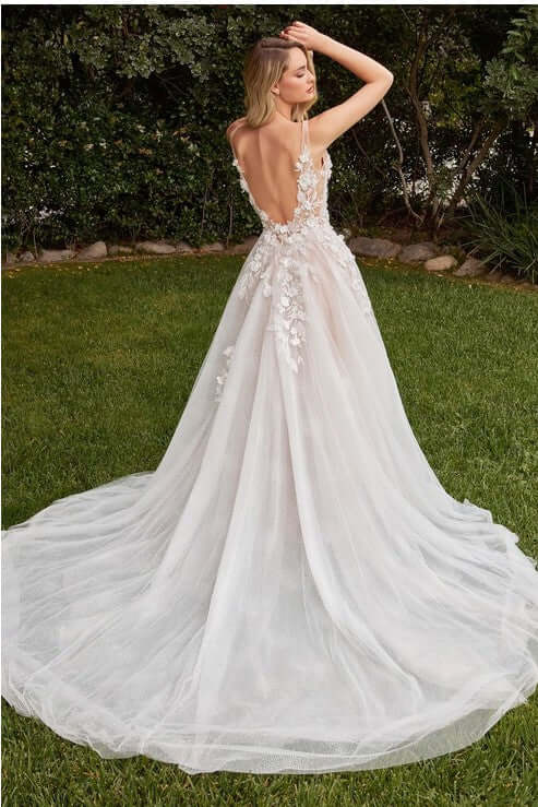Elegant A-Line Wedding Dress with Removable Sleeves Wedding Dress Luxurious Weddings
