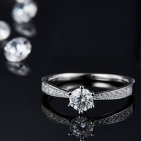 Moissanite 925 Sterling Silver Ring Jewelry Luxurious Weddings