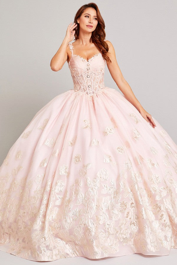 a woman in a ball gown posing for a picture