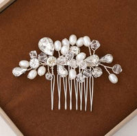 Simple wedding jewelry crystal pearl handmade crystal hair comb Hair Comb Luxurious Weddings
