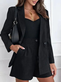 One Button Lapel Collar Blazer and Shorts Set womens suits Luxurious Weddings