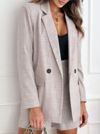 One Button Lapel Collar Blazer and Shorts Set womens suits Luxurious Weddings