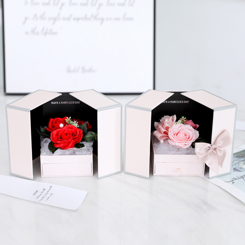 Valentine's Day Creative Roses Jewelry Gift Box Gift Box Luxurious Weddings