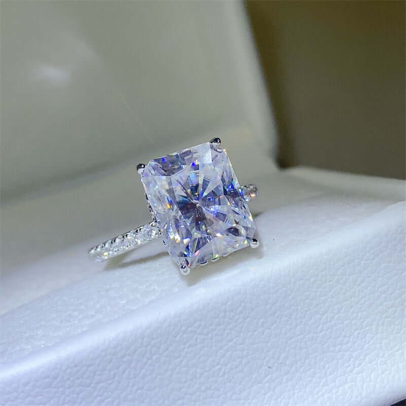 5 Carat Moissanite Zircon 925 Sterling Silver Ring Rings Luxurious Weddings