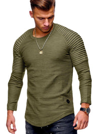Men's Plus Size Round Neck Long Sleeve T-Shirt Long sleeve Tshirt Luxurious Weddings