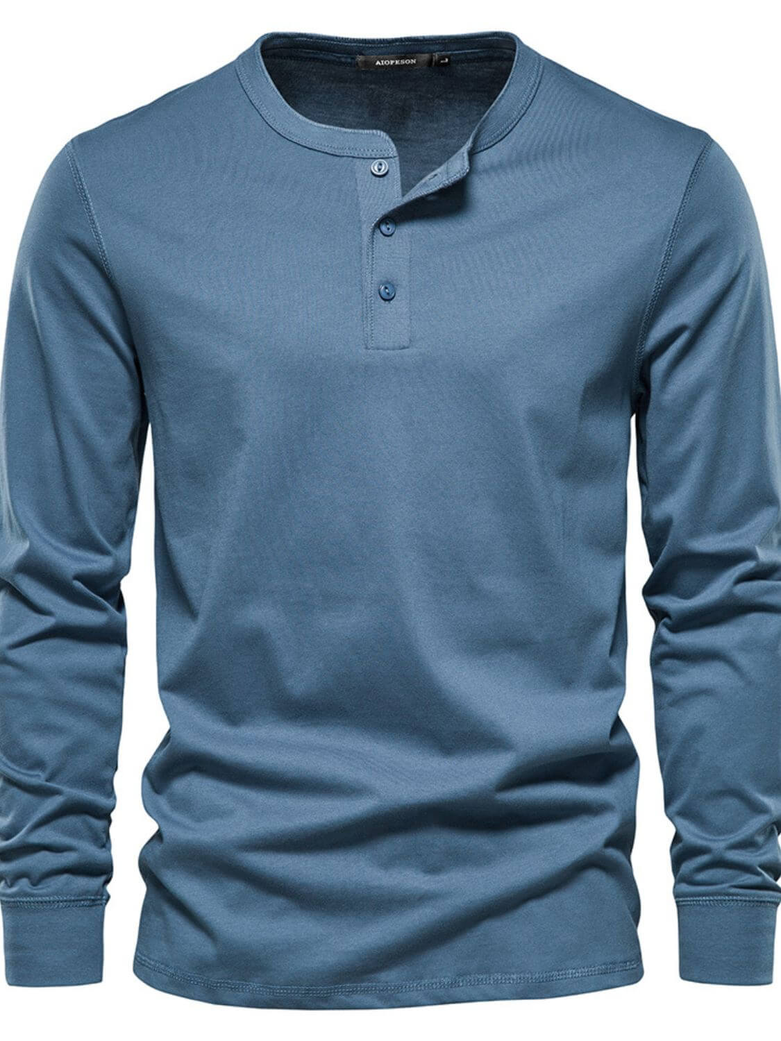 Men's Full Size Quarter Button Round Neck Long Sleeve T-Shirt Plus Size Men’s shirts Luxurious Weddings