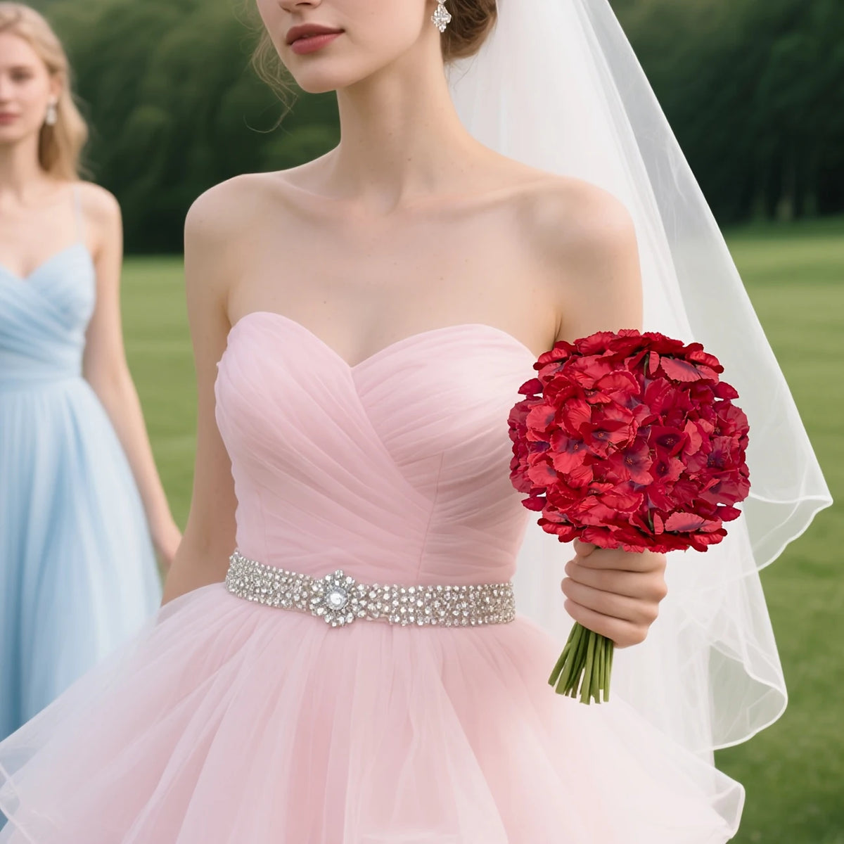 Bulk Wedding Floral Pack | Red artificial Hydrangeas Luxurious Weddings