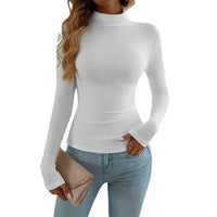 slim fit high neck long sleeved top Women's Top Luxurious Weddings