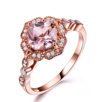 Valentine's Day Luxury Morganite Sterling Silver Ring Ring Luxurious Weddings