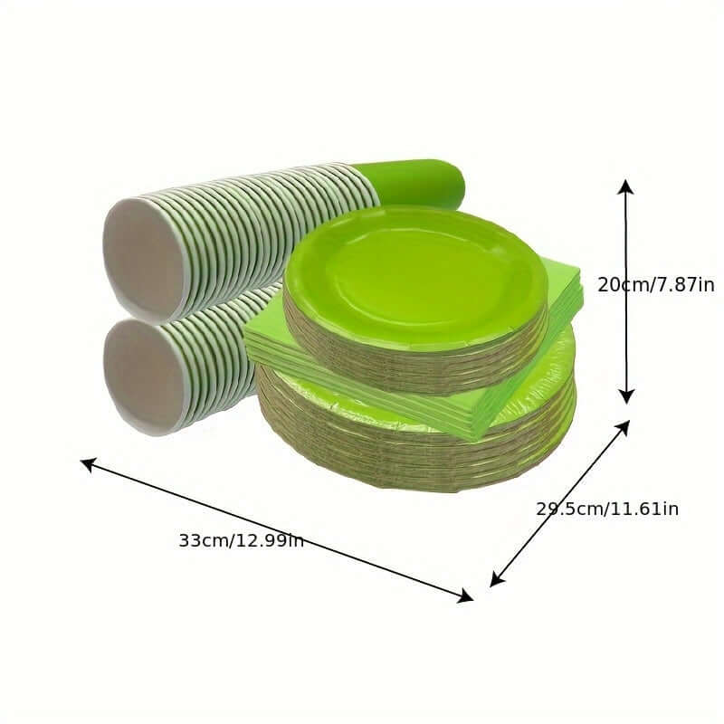 50pcs Colorful Paper Cups & Plates Set for Parties Tableware Luxurious Weddings