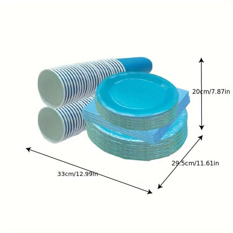 50pcs Colorful Paper Cups & Plates Set for Parties Tableware Luxurious Weddings