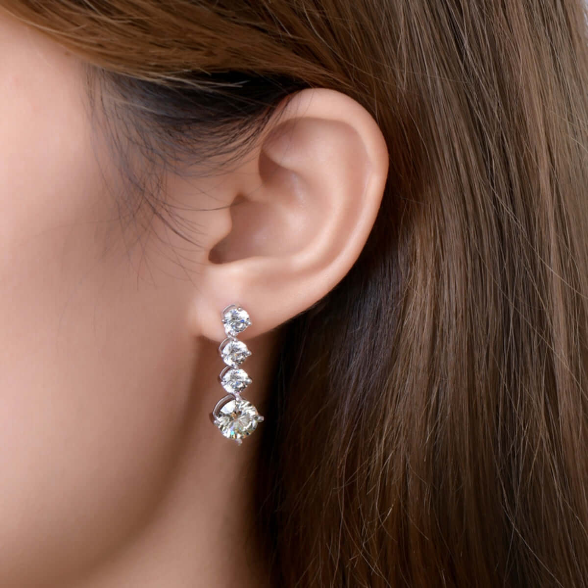 4 Carat Moissanite 925 Sterling Silver Earrings Earrings Luxurious Weddings