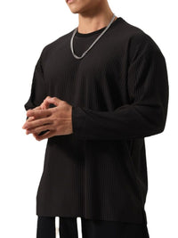 Men's Plus Size Round Neck Long Sleeve T-Shirt long sleeved Tshirt Luxurious Weddings