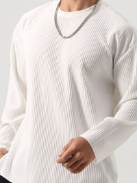 Men's Plus Size Round Neck Long Sleeve T-Shirt long sleeved Tshirt Luxurious Weddings