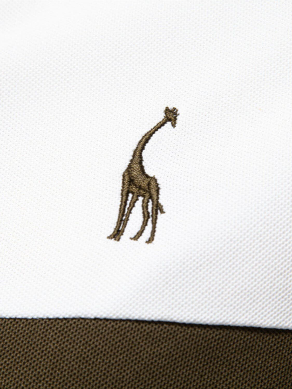 Men's Giraffe Embroidered Collared Neck Contrast Polo Men's Polos Luxurious Weddings