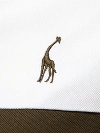 Men's Giraffe Embroidered Collared Neck Contrast Polo Men's Polos Luxurious Weddings