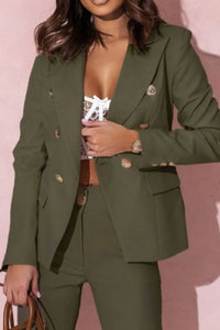 Full Size Lapel Collar Long Sleeve Blazer and Pants Set Plus Size suit sets women Luxurious Weddings