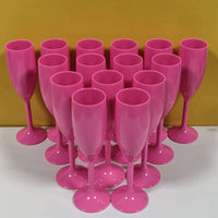Elegant Stemmed Plastic Champagne Glasses Set Drinkware Luxurious Weddings