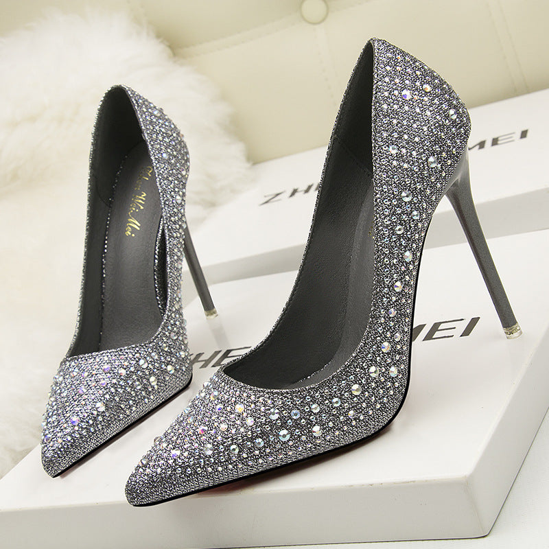 Sweet and delicate elegant Rhinestone stiletto heels