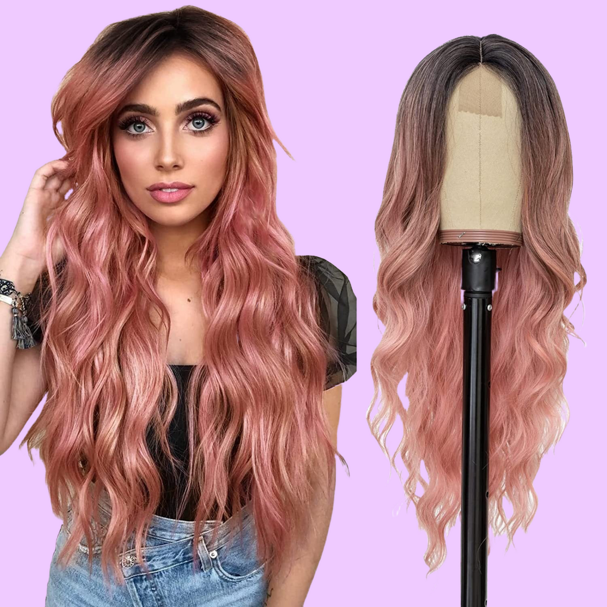 Small Lace Front Wig Headsets with Intermediate Color Lace Front Wig Luxurious Weddings