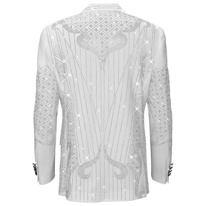 BAROCCO Men's Duke Rhinestone Design Blazer Men's Blazer Luxurious Weddings