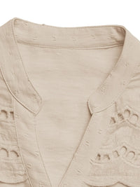 Swiss Dot Cutout Button Down Shirt Blouses Luxurious Weddings