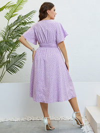 Honey Plus Size Printed Smocked Waist Surplice Dress Plus size dress Luxurious Weddings