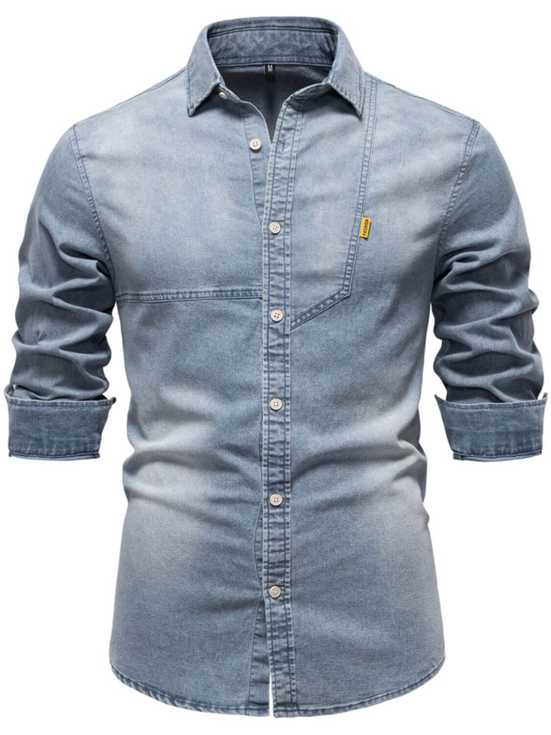 Men's Button Down Collared Neck Denim Shirt Men's Shirts Luxurious Weddings