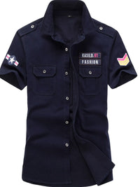 Men's Plus Size Embroidered Collared Neck Short Sleeve Shirt Men’s shirts Luxurious Weddings