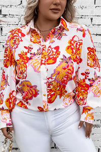Plus Size Printed Long Sleeve Shirt Plus size blouse Luxurious Weddings