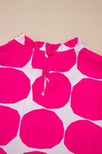 Bubblegum Pattern Frilled Collar Flutter Sleeve Top Blouses Luxurious Weddings