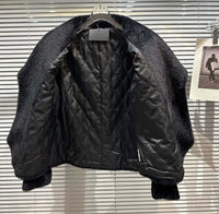 Autumn Lapel Fine Plush Cotton Pockets Suit Coat women's jacket Luxurious Weddings