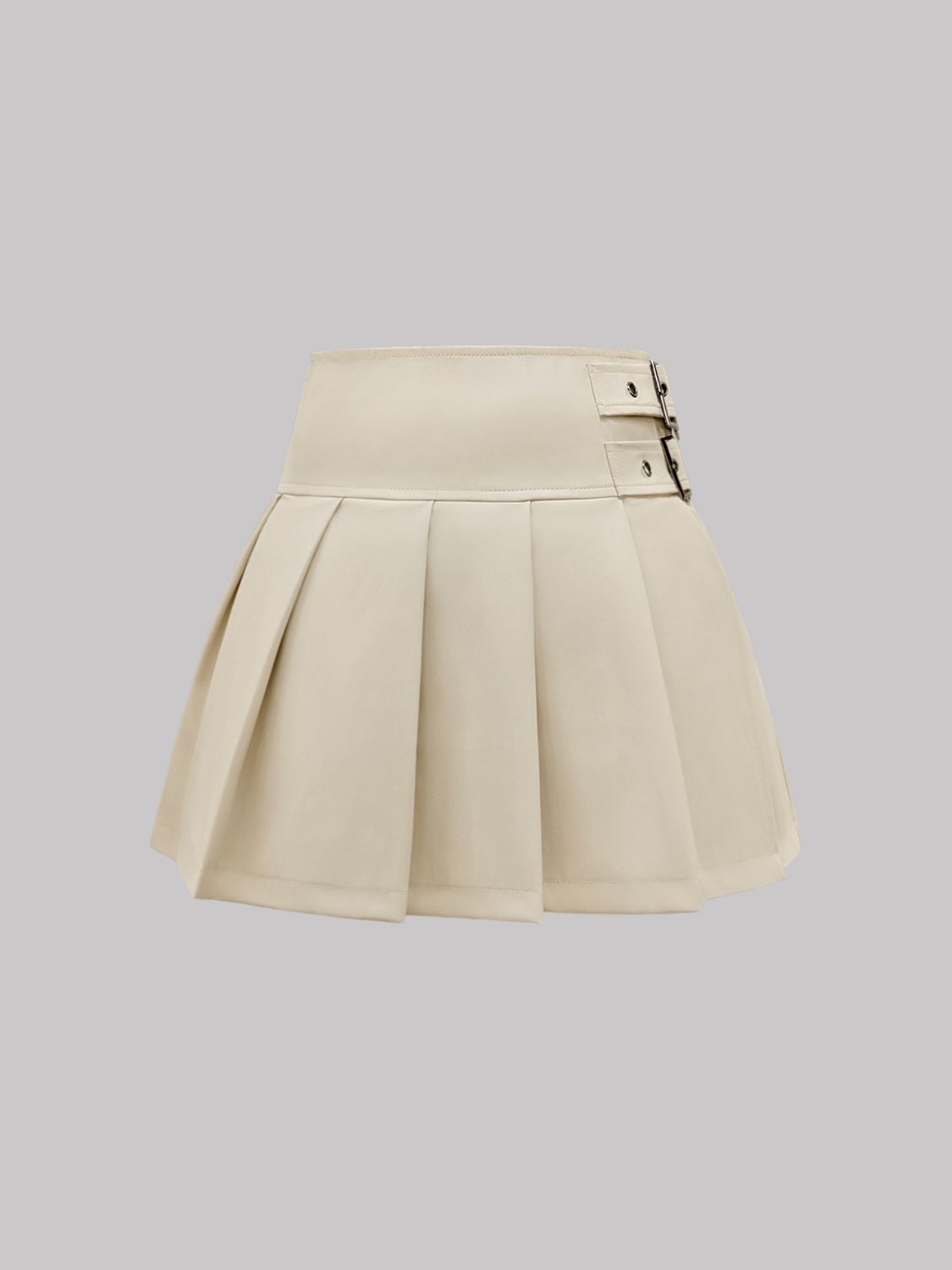 Buckle Decor Pleated Mini Skirt Skirt Suit Luxurious Weddings